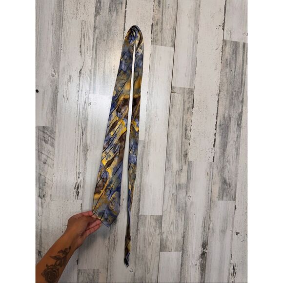 J. Garcia Silk Tie Wetlands I Collection 57 Abstract Pattern Multicolor - Picture 3 of 6